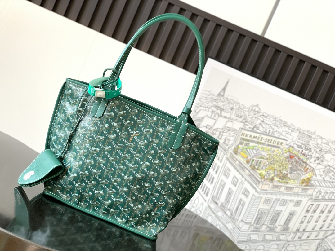 Anjou Mini Reversible Tote Bag In Green